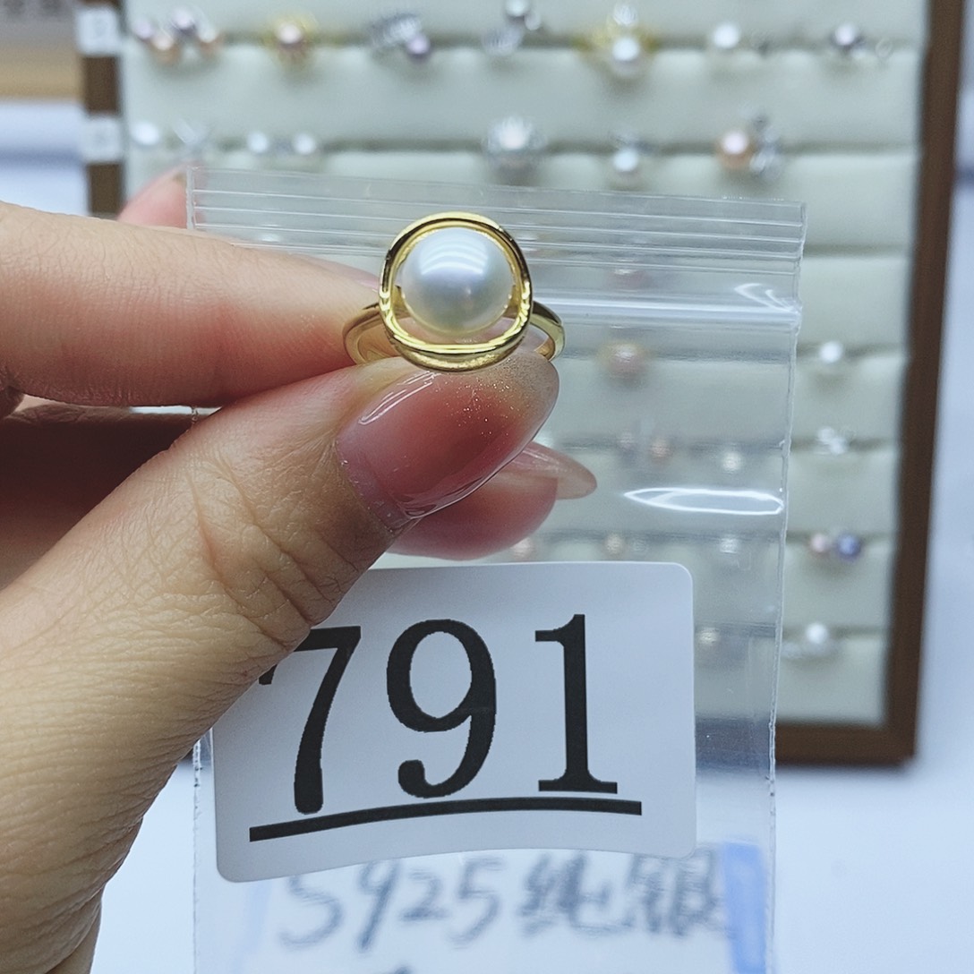 淡水珍珠戒指银S925镶嵌791