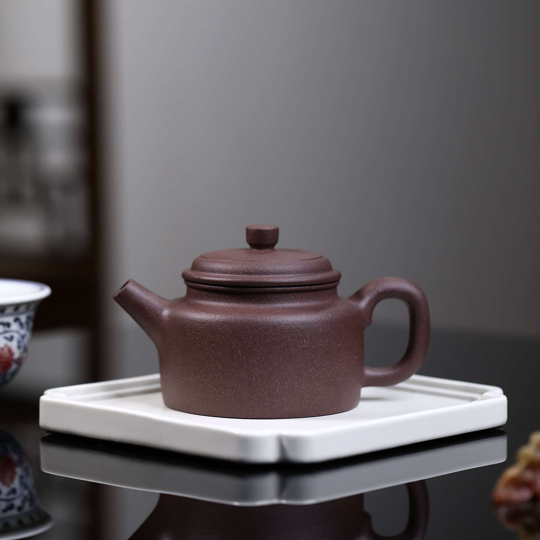 雪涓宜兴原矿紫砂皮青紫炮嘴德钟壶220cc左右