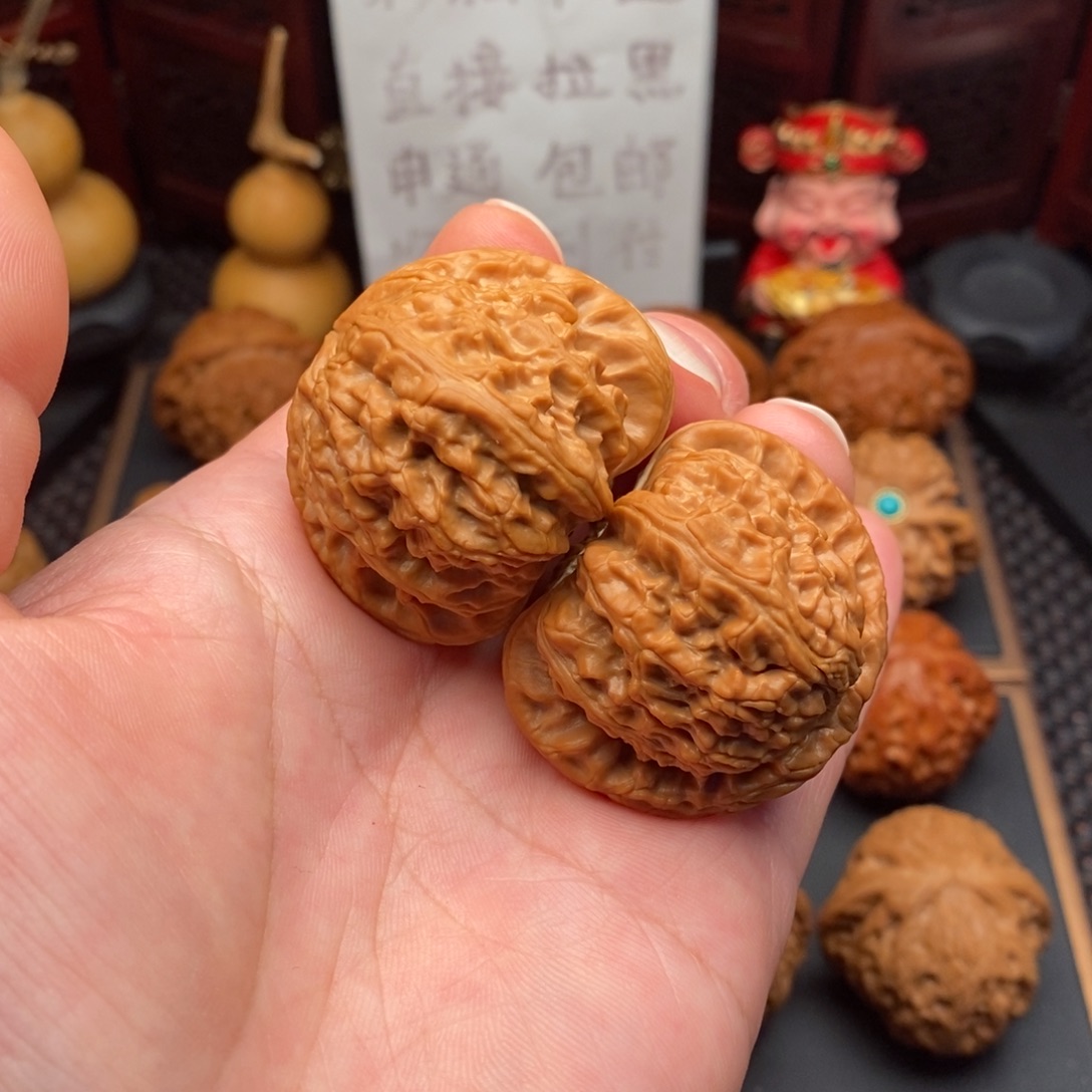 文玩核桃把件41.5尺全品闷白