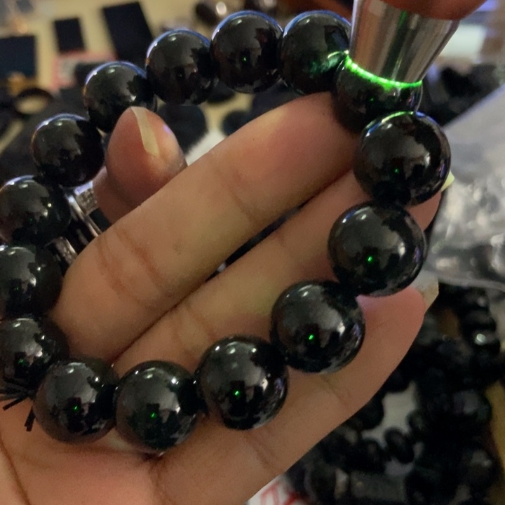 翡翠未镶嵌手链墨翠14大漏