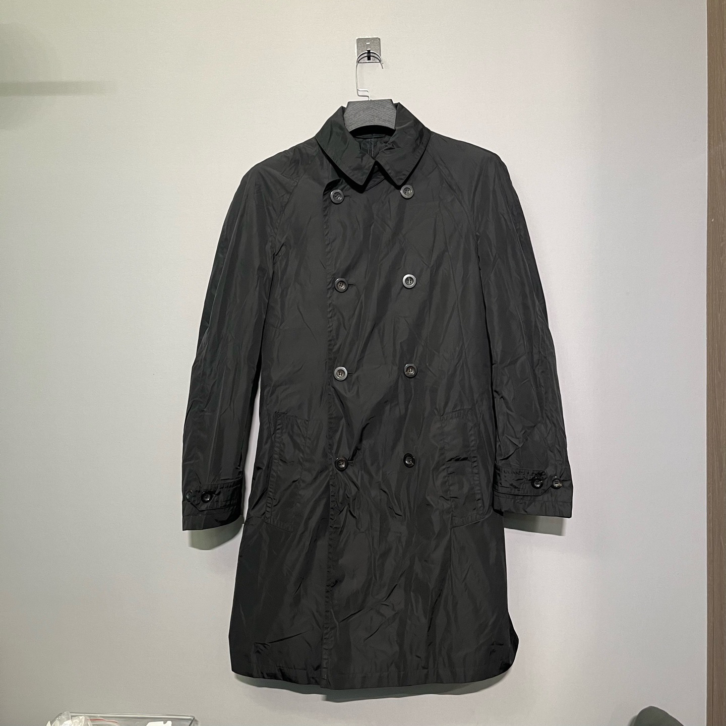 99新 GUCCI/古驰 黑色风衣外套 48码 价12230