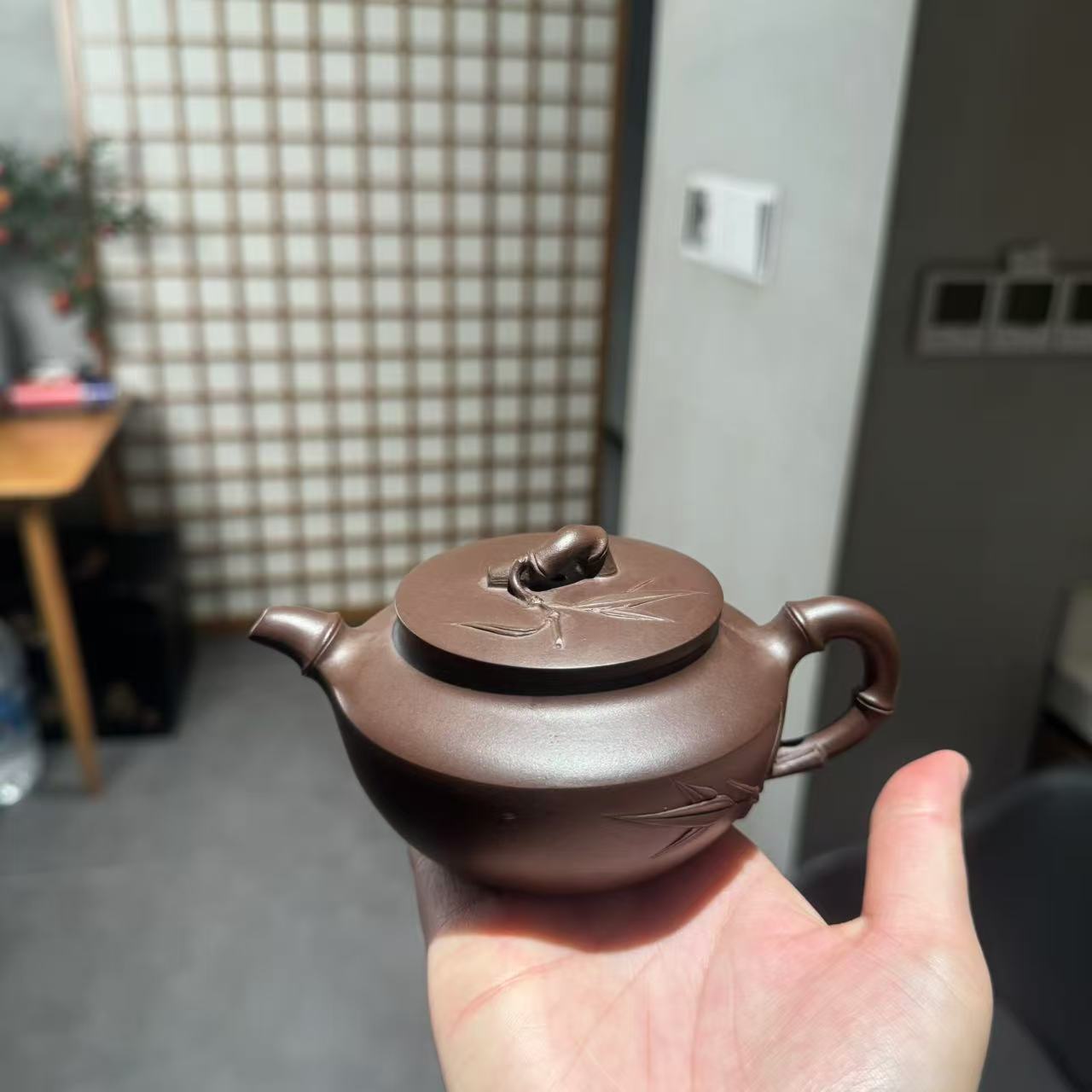 一盏雲—茶周边---竹节紫砂壶