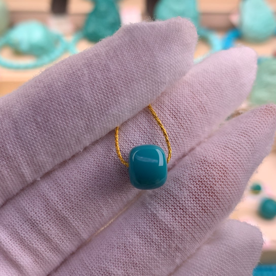 绿松石珠宝奇石未镶嵌8.8×7.4