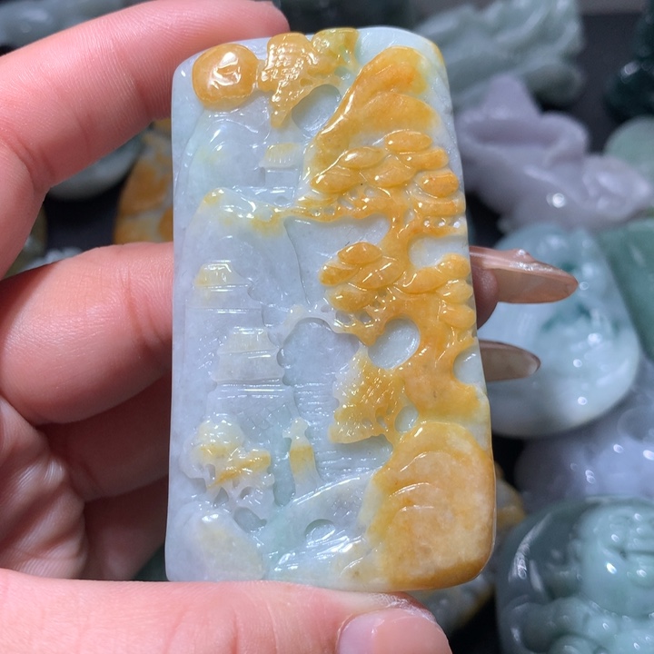 翡翠未镶嵌颈饰保真天然A货翡翠