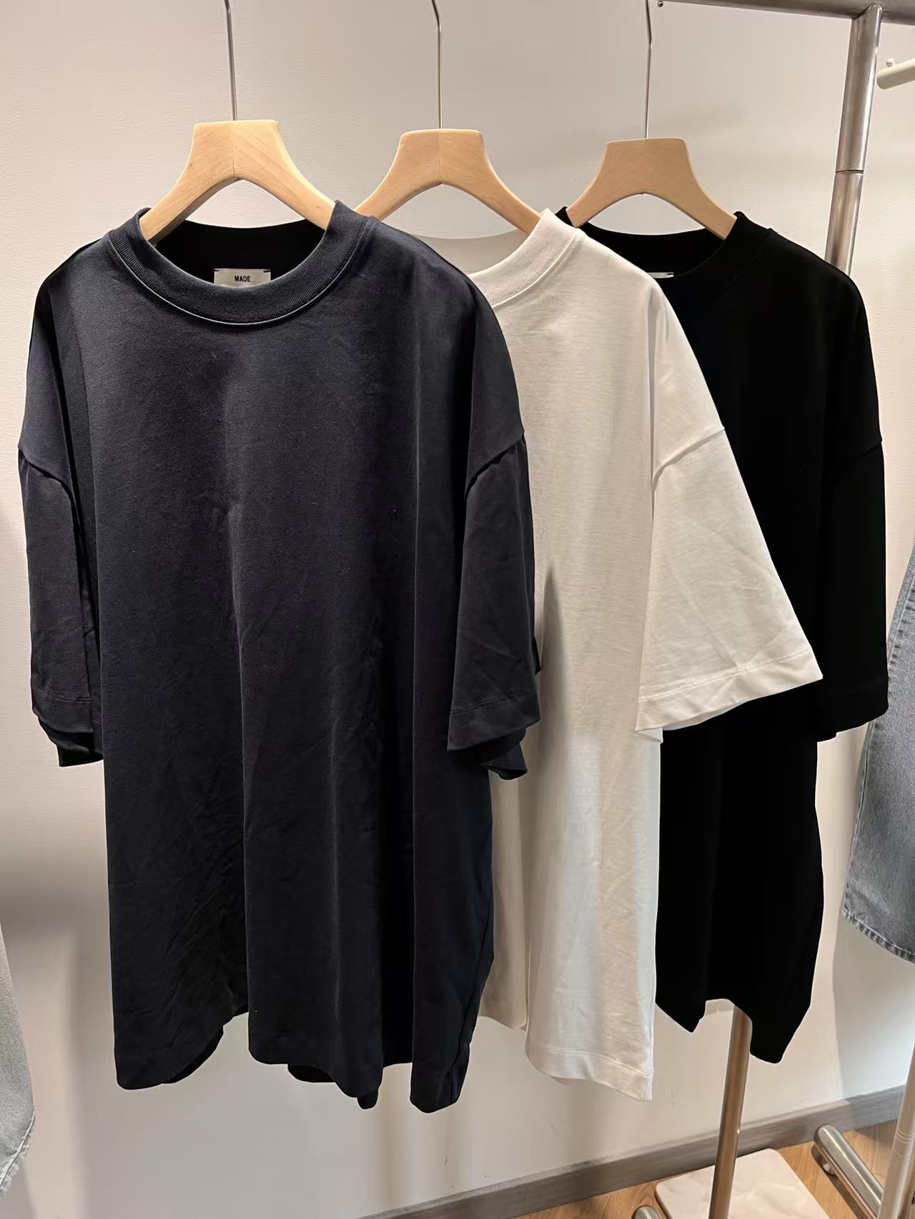 圆领简约纯色短袖T恤 早春new款021301