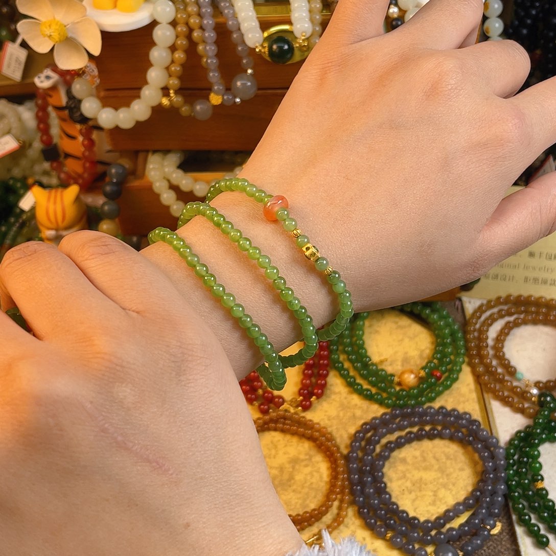 和田玉多圈手串未镶嵌秋****头