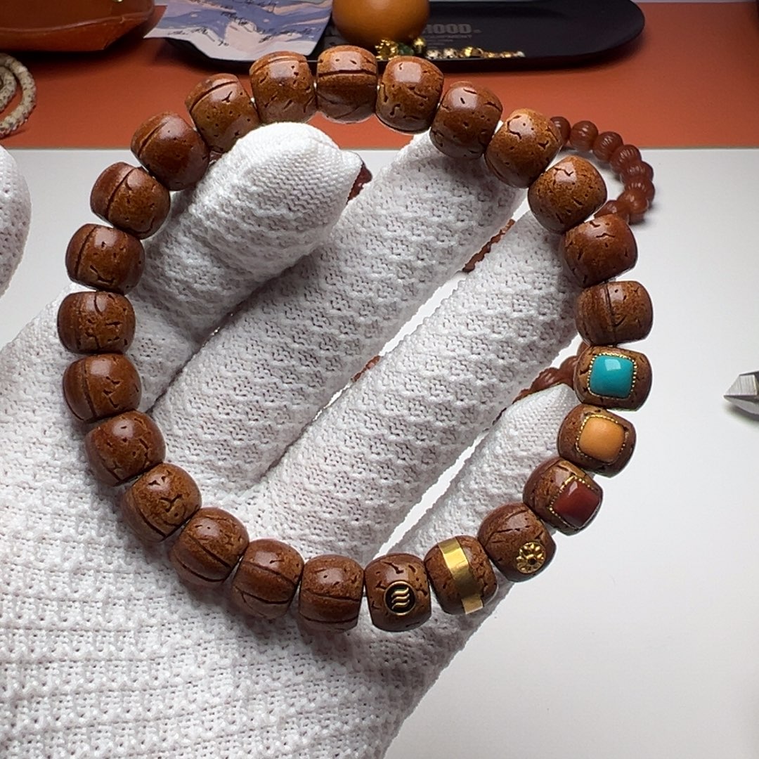 桃核镶嵌厚壁银管