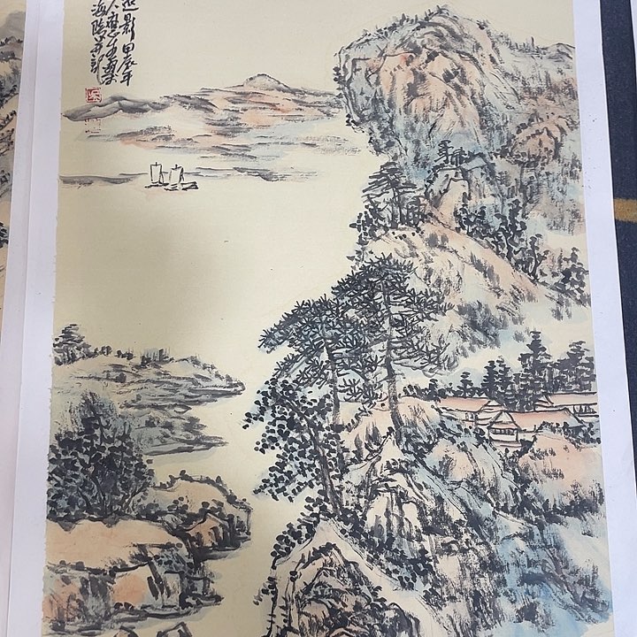 国画东****白四尺三开作品