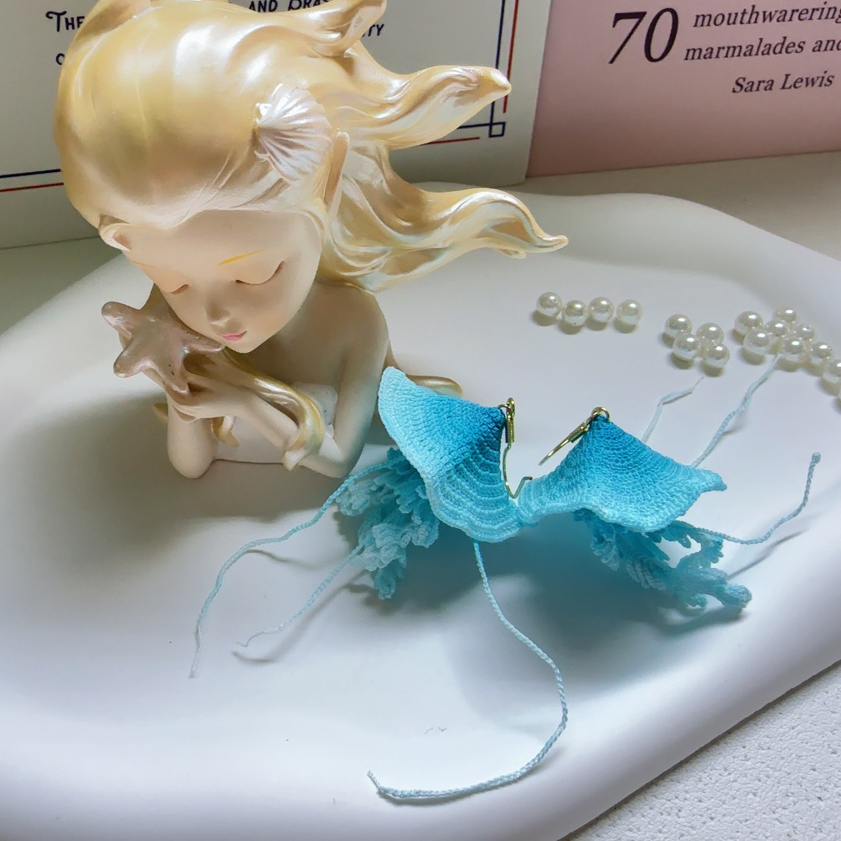 非金属布艺耳饰 【微钩成品】戒指耳饰胸针花枝（改米专用链接）