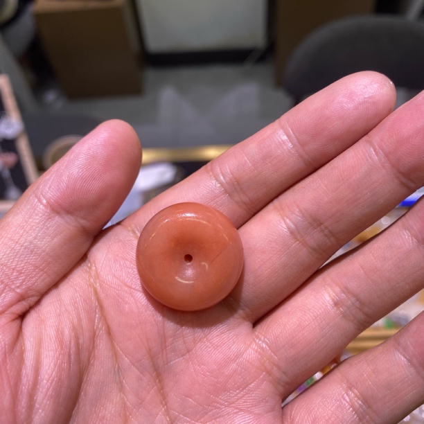 天然桃花酿平安扣金丝玉平安扣