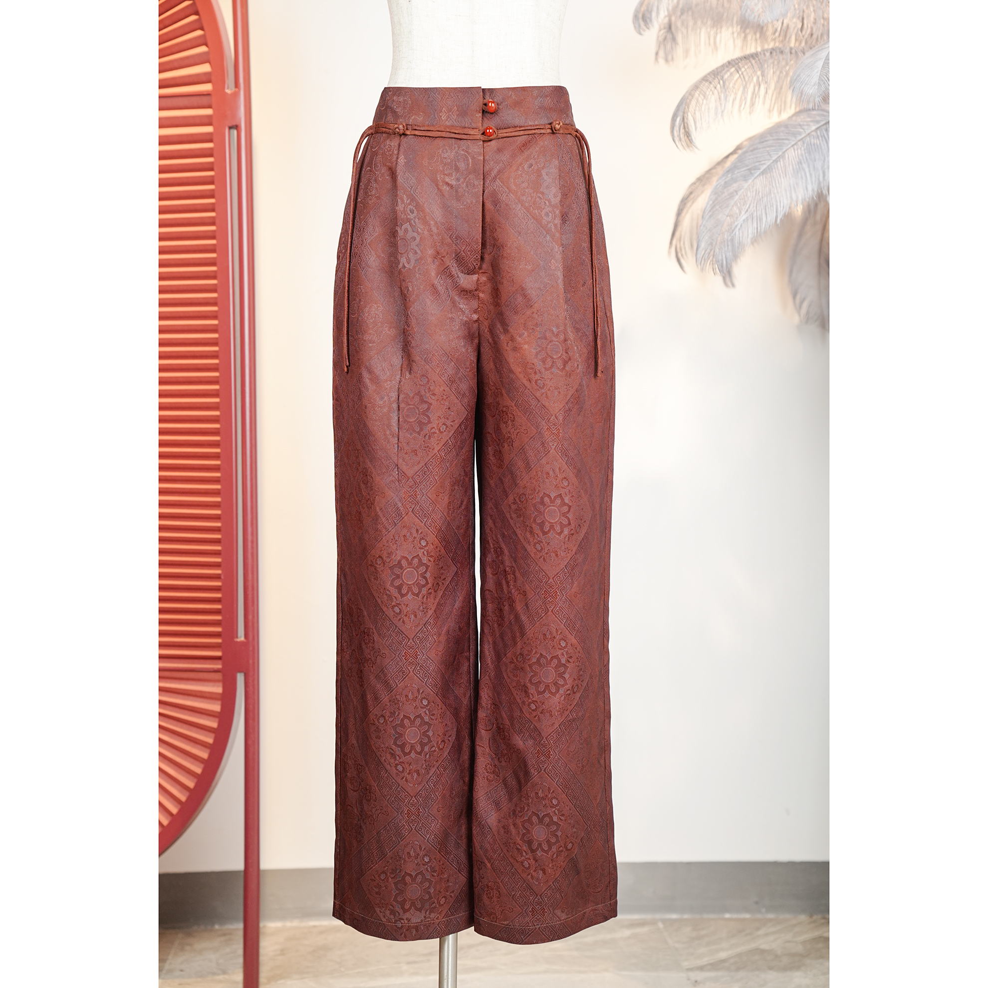 【万象有衣】商汤龙凤图腾-原创设计师款香云纱裤子7542