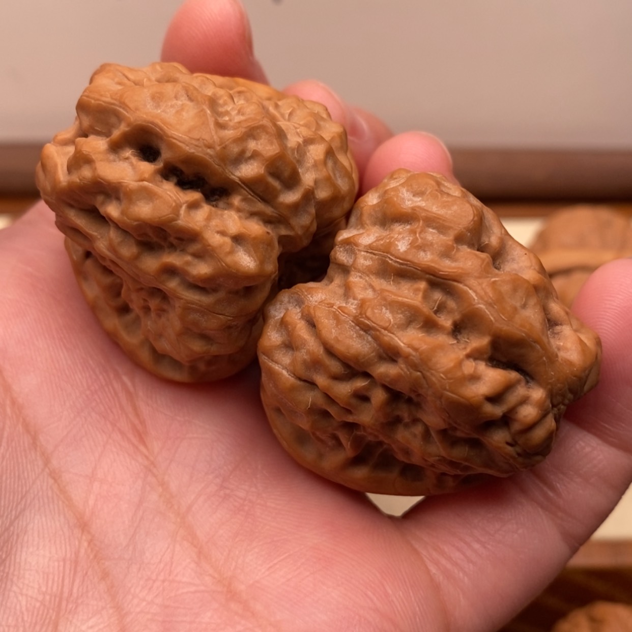 【闪购商品】把件文玩核桃三角蛙边37左右