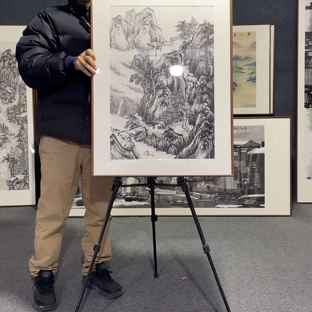 国画手绘画作品带框发货