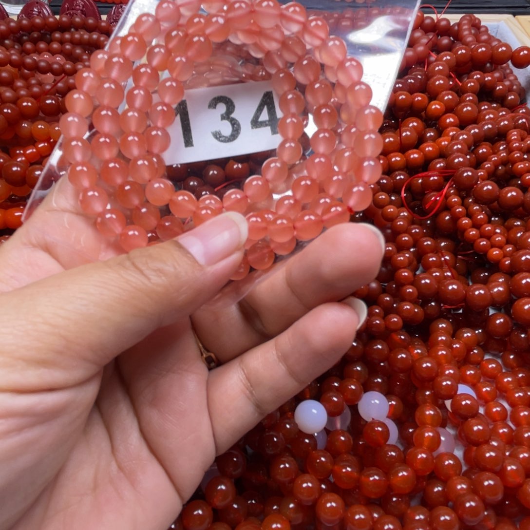 玛瑙/玉髓手链合金雪*