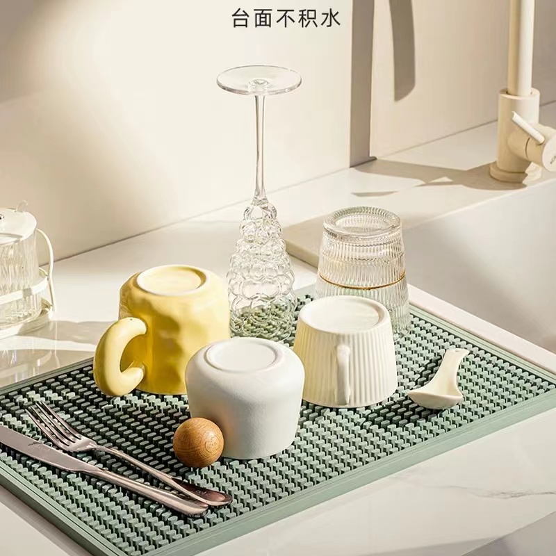 珊谷SG家用厨房吧台沥水垫食品级硅胶易清洁不易变形