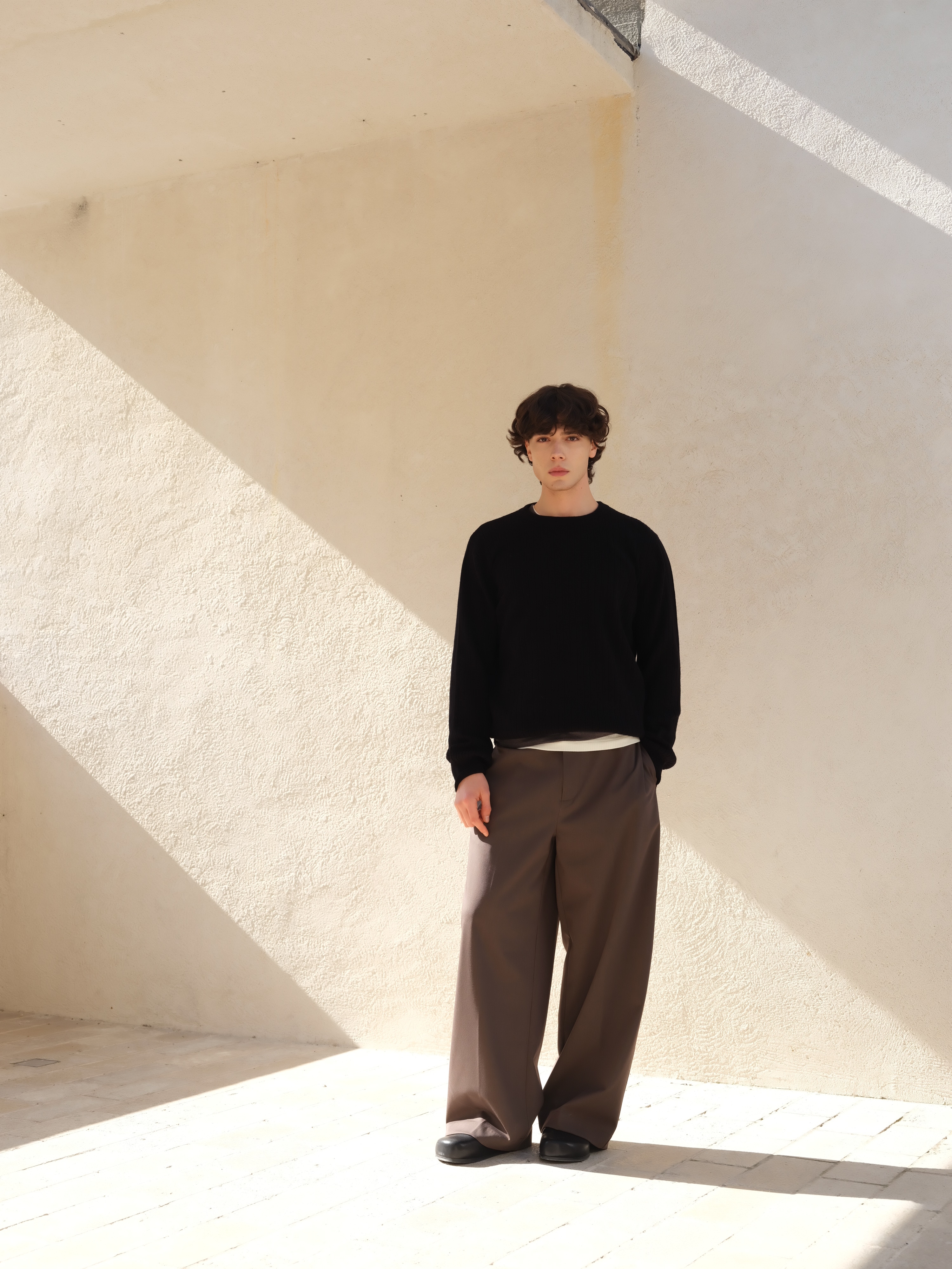 25420#HOPECONCEPT90S黄金年代静奢Row风 坑条肌理感全羊毛毛衣