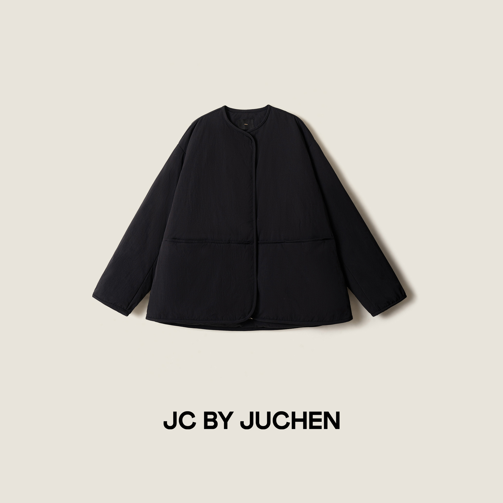 男女同款山本无领钢炮90白鹅绒保暖廓形羽绒外套FW114013-185