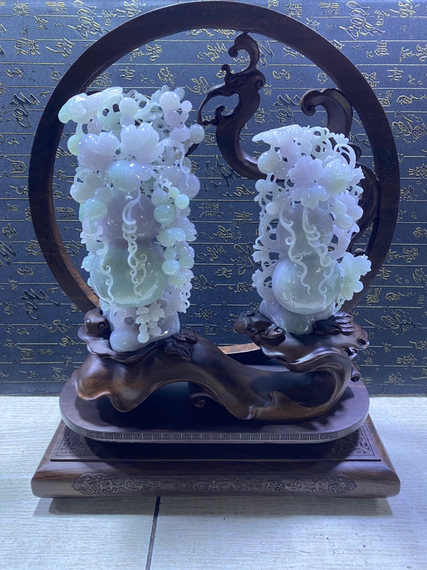 天然缅甸翡翠A货《葫芦摆件》