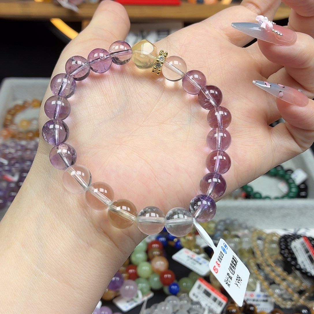 水晶手串未镶嵌卡9设计款星落紫渊37