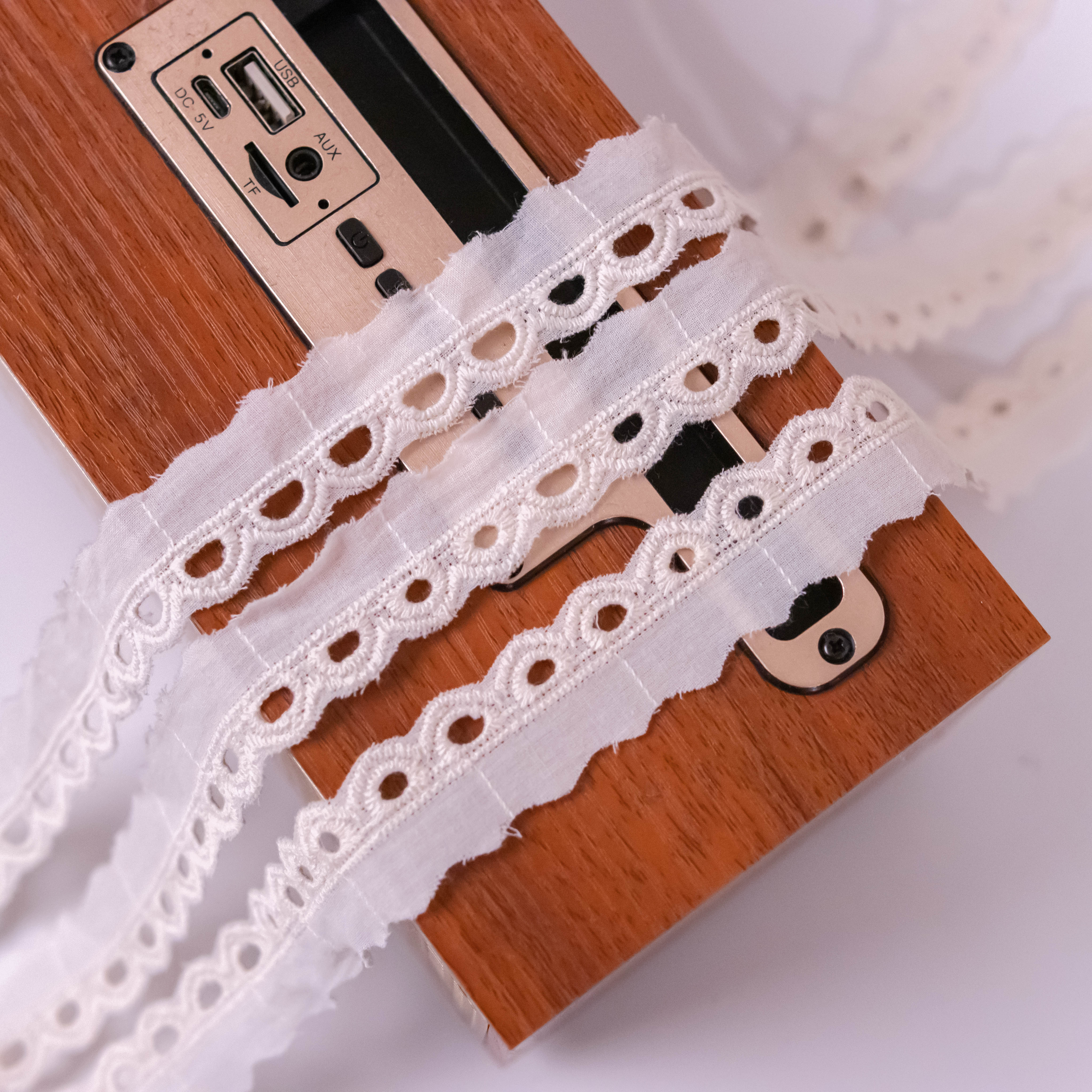 棉布领口花边袖口裙子书衣荷叶边飞边镂空花边辅料蕾丝领口