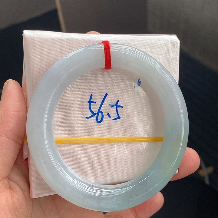 翡翠手镯未镶嵌33冰晴蓝蓝刚胖圆33
