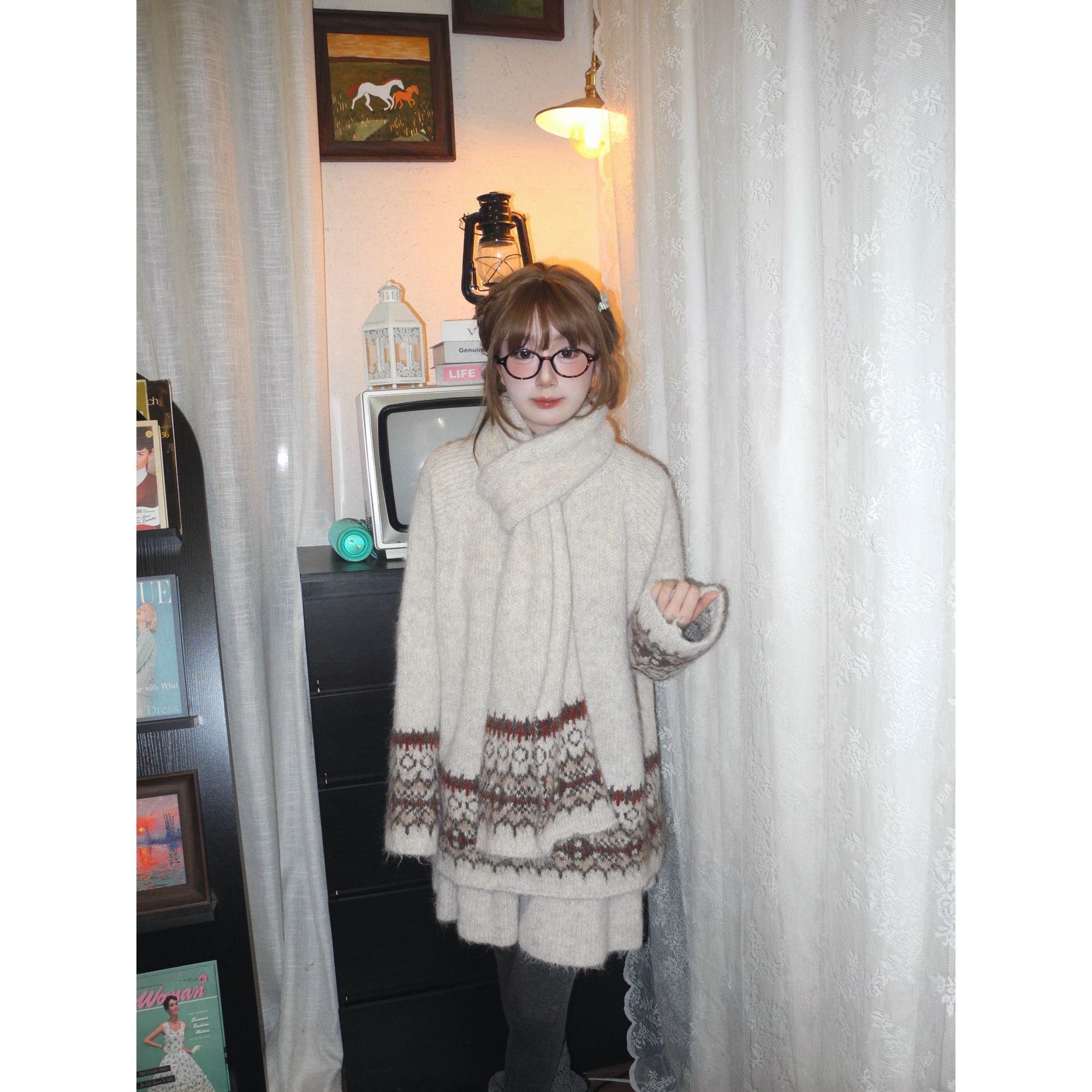 DD【北欧童话】费尔岛毛衣三件套套装