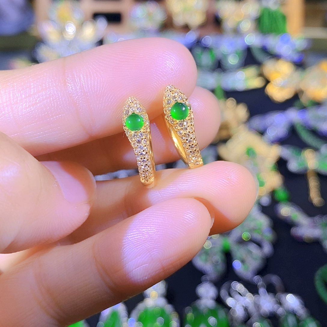 吊坠(不含链)银S925镶嵌翡翠