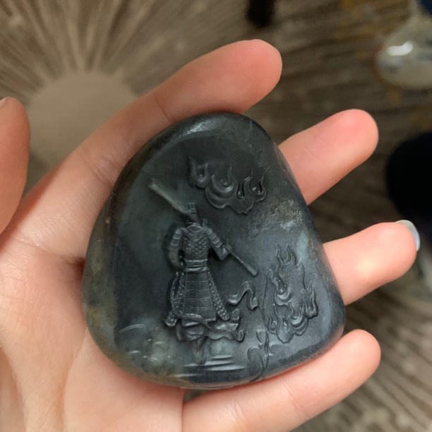 和田玉青花吊坠男士