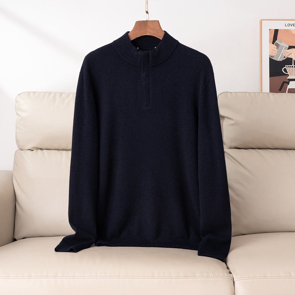 豆撤柜款！100%绵羊毛！秋冬加厚半高领羊毛衫男长袖打底衫中年男装