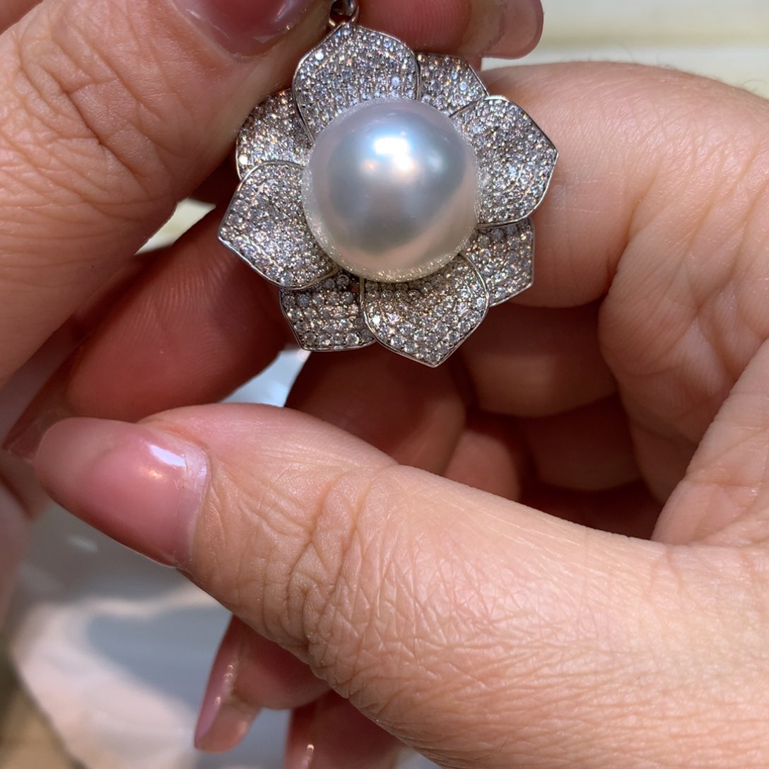 海水珍珠颈饰银S925镶嵌