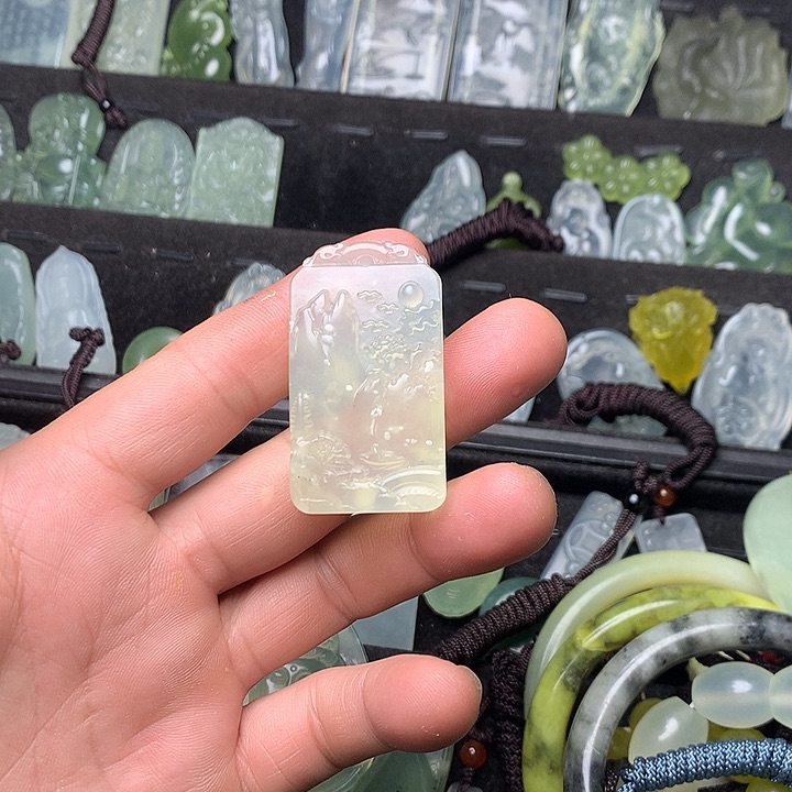 合金蛇纹石玉山水