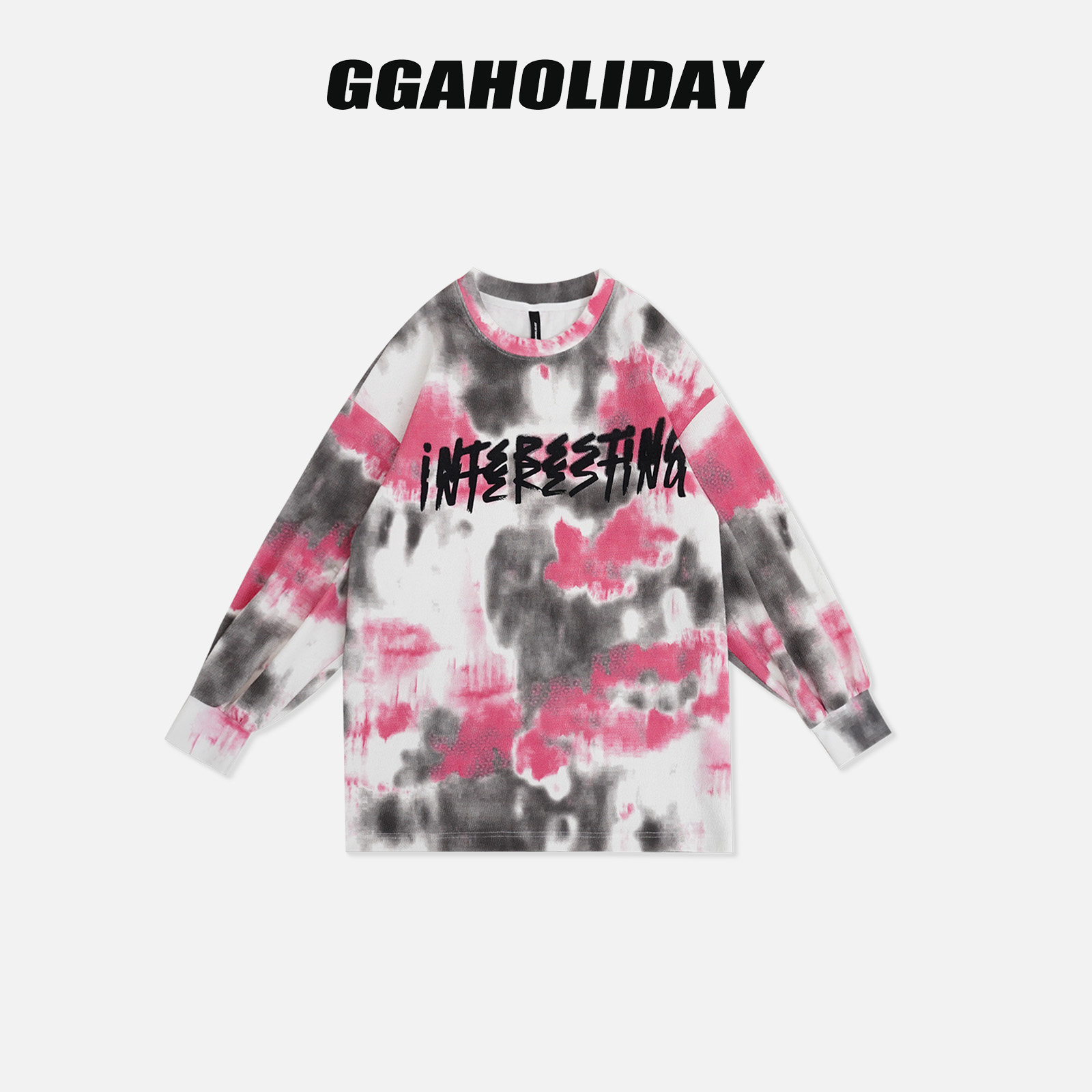 GGAHOLIDAY秋季新款时尚休闲复古宽松潮流扎染长袖卫衣-153228