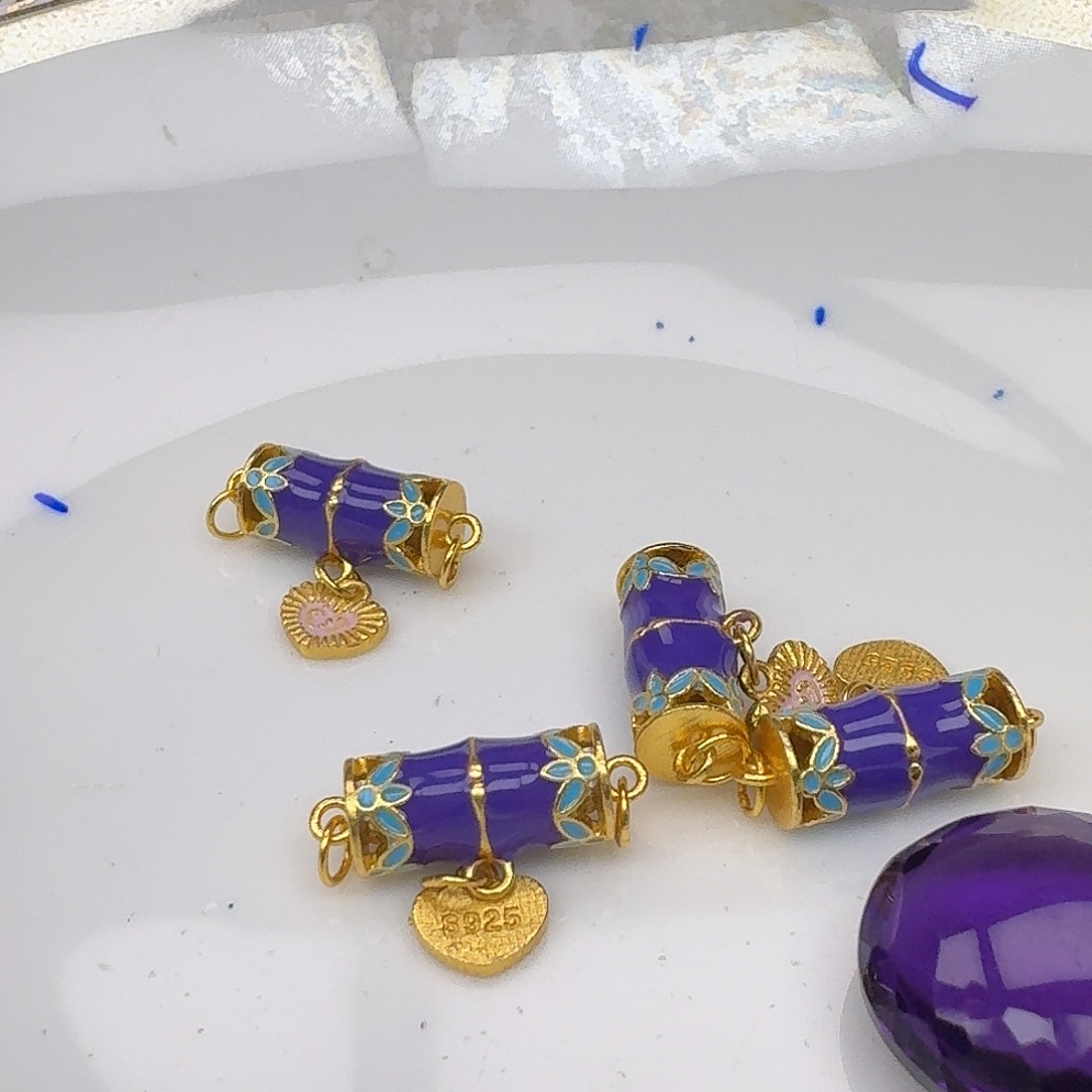 银S925镶嵌紫晶颈饰紫水晶925镶嵌134