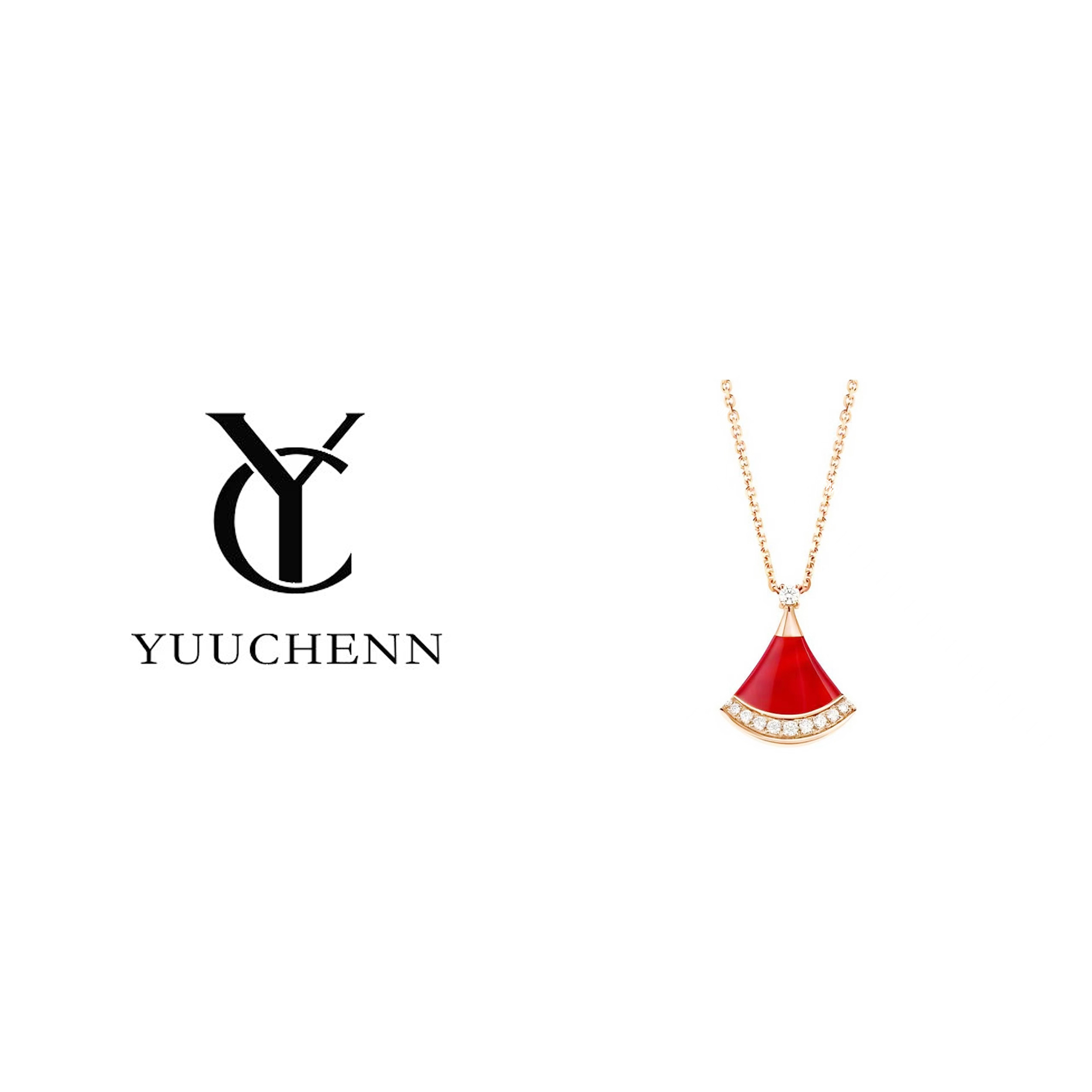 铜合金项链 YUUCHENN【红钻礼裙】 镀K金轻奢女士项链