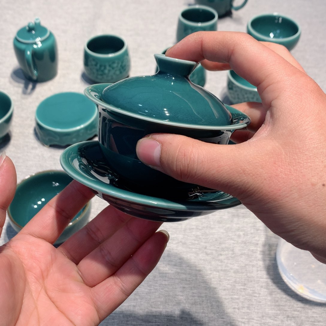s****l龙泉青瓷茶具盖碗
