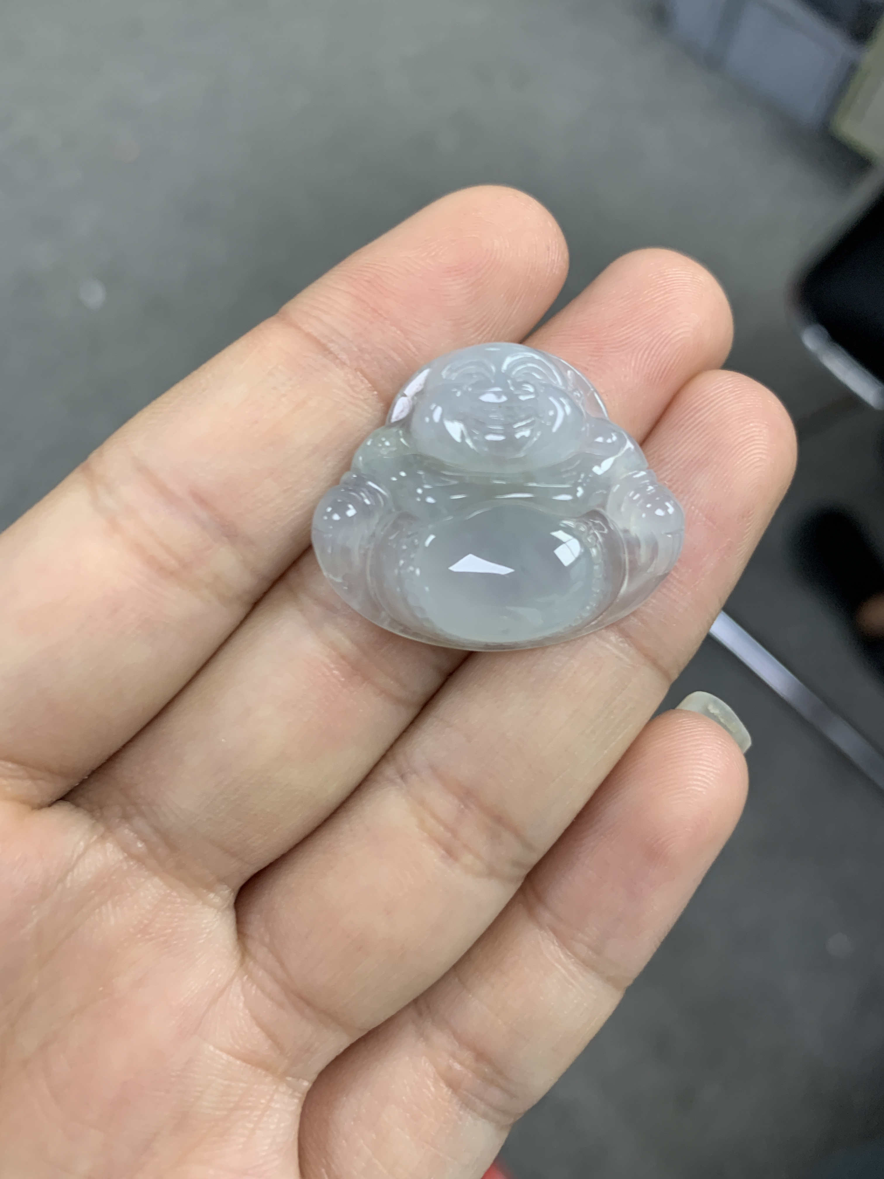天然翡翠佛公吊坠
