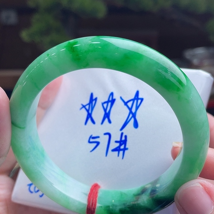 翡翠未镶嵌手镯56.7阳绿小万捡漏 强推