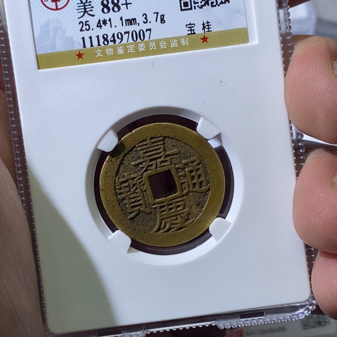铜未*大宝，嘉庆通宝，评级尾号7007