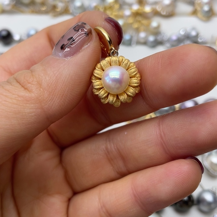 海水珍珠吊坠(不含链)银S925镶嵌