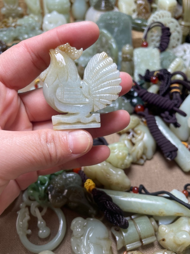 和田玉材质立体大公鸡