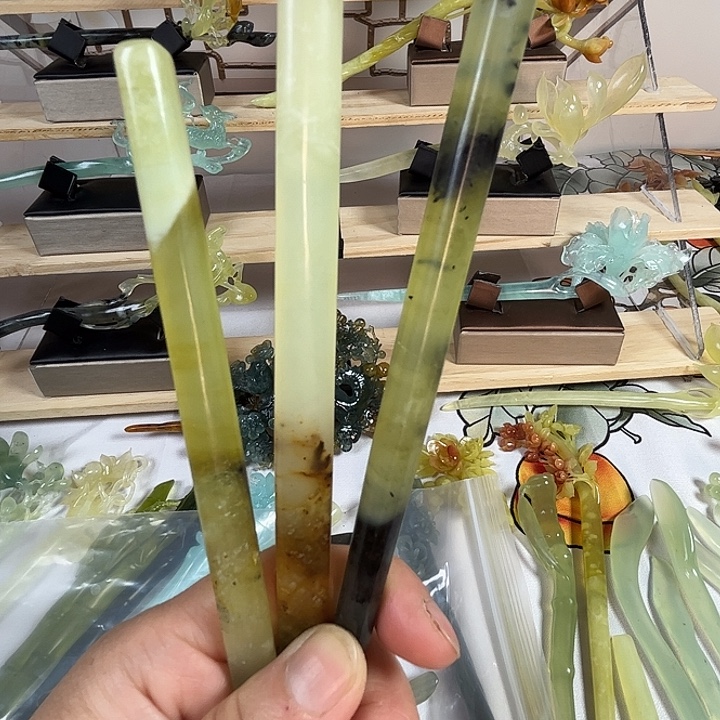 嗯***哼蛇纹石玉未镶嵌发簪