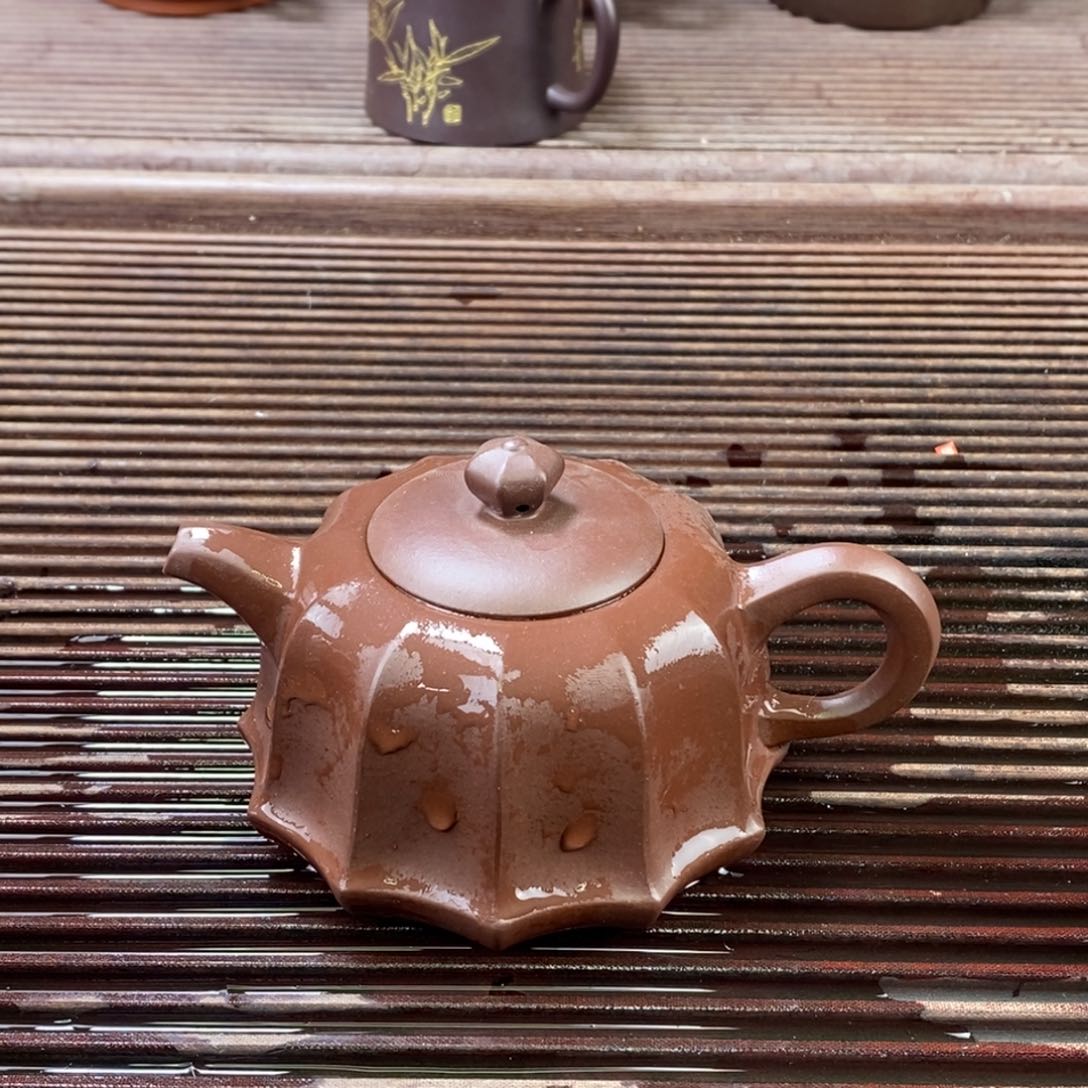 紫砂茶壶白1 金钟 紫泥 270cc