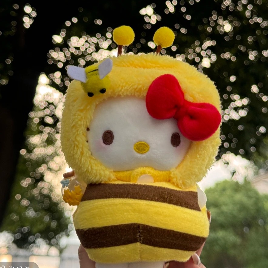 正版蜜蜂kitty挂件可爱公仔钥匙扣玩偶手工娃娃毛绒玩具生日礼物