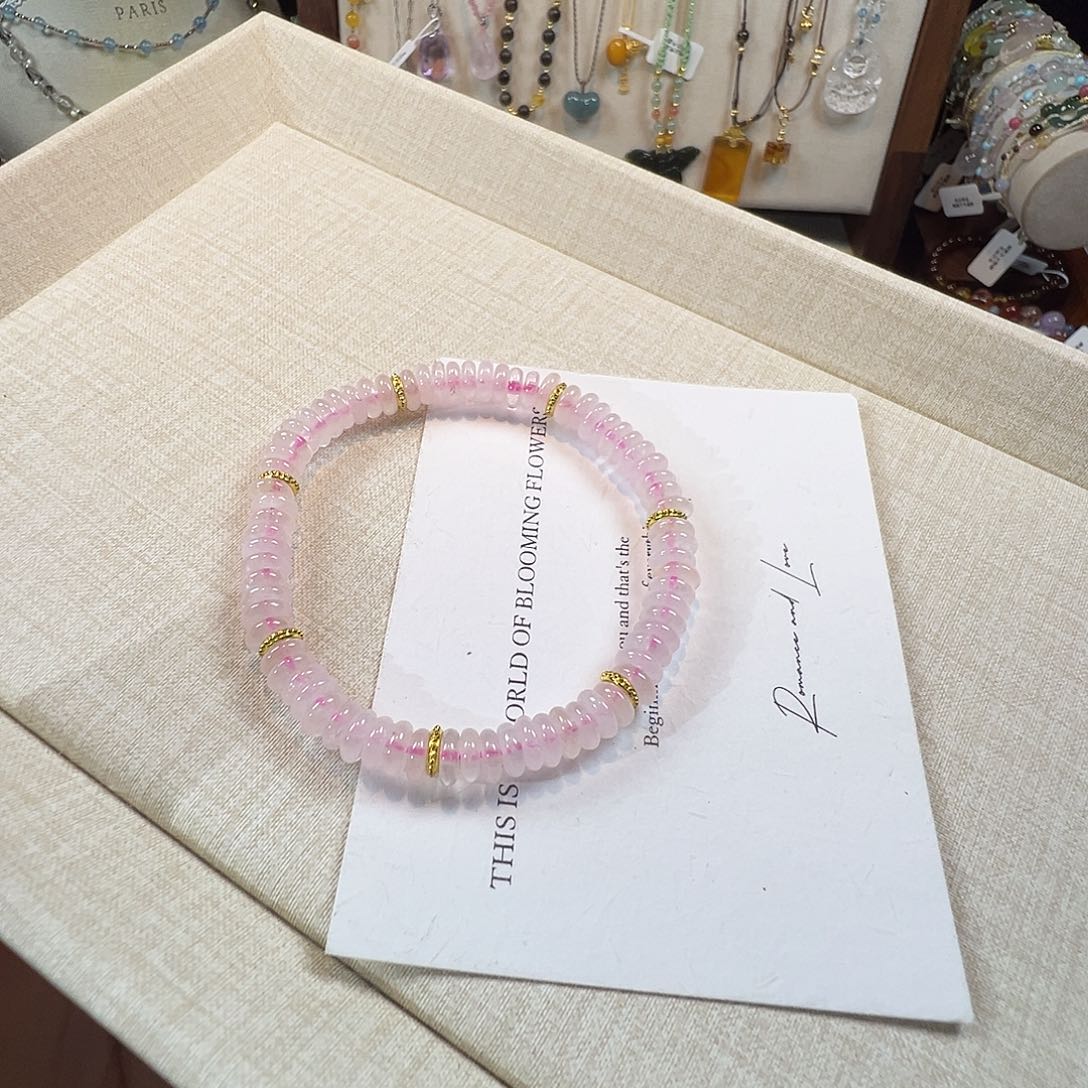 未镶嵌水晶手链粉水晶