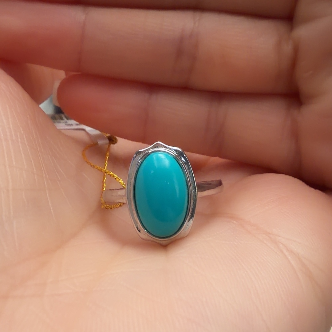 绿松石银S925镶嵌戒指