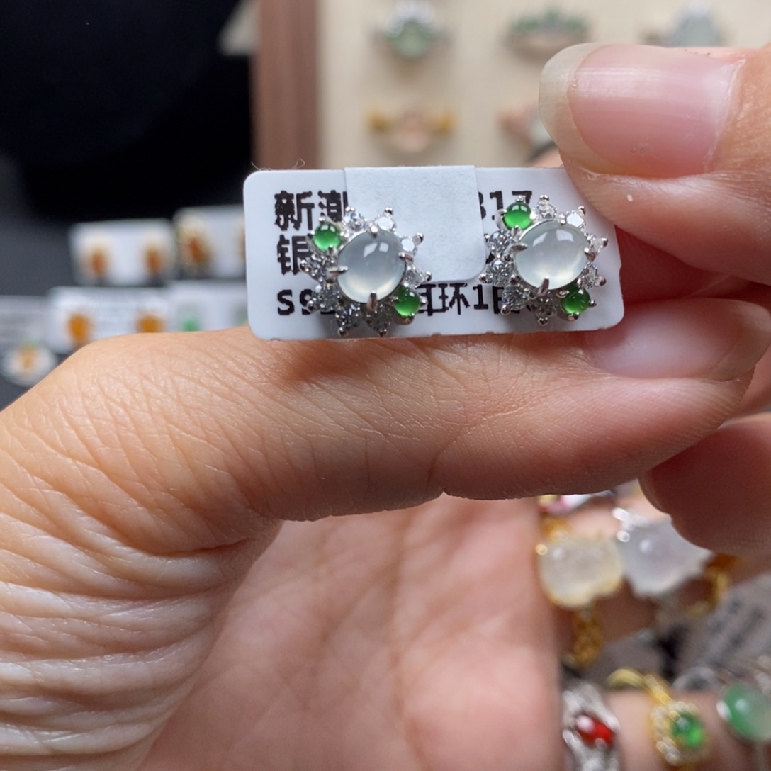 翡翠银S925镶嵌戒指