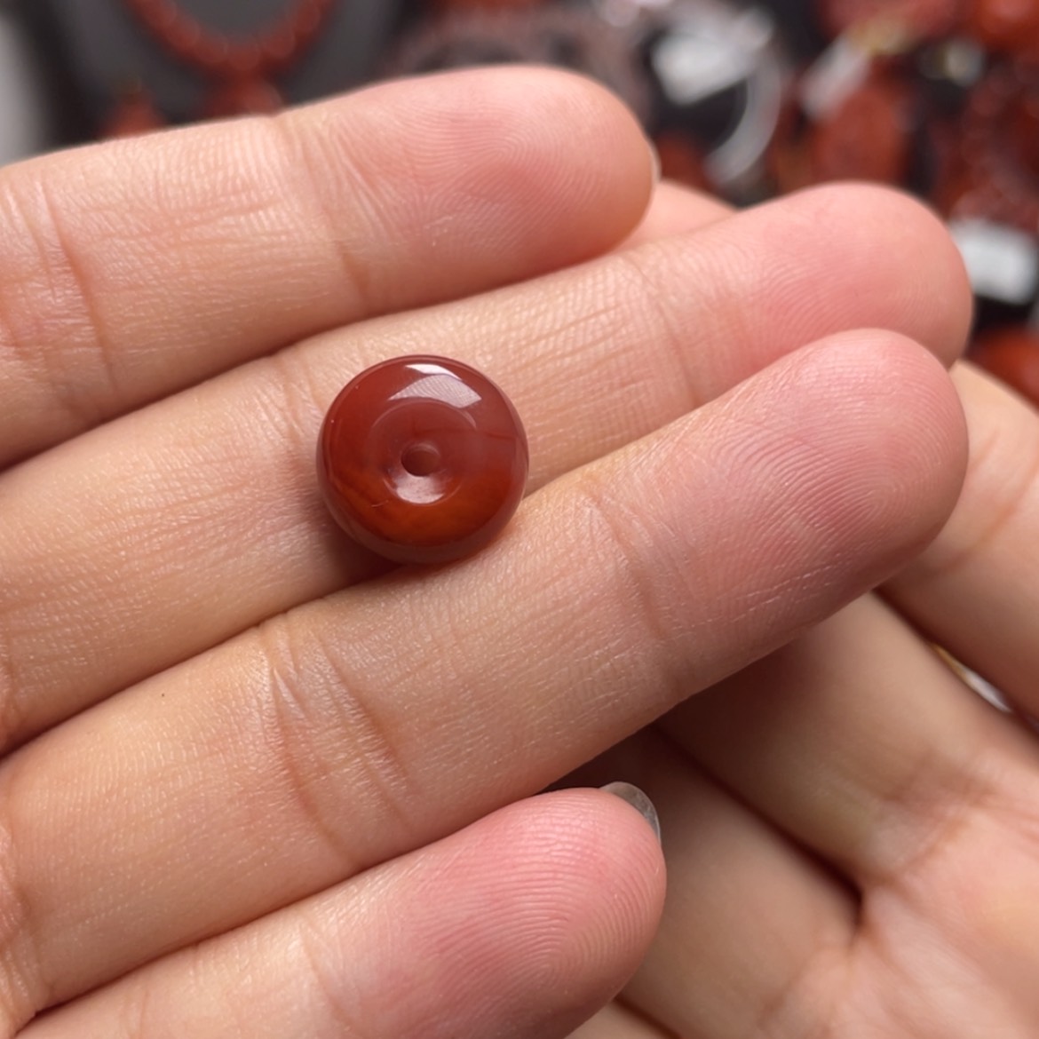 【闪购商品】未镶嵌平安扣12m南红玛瑙