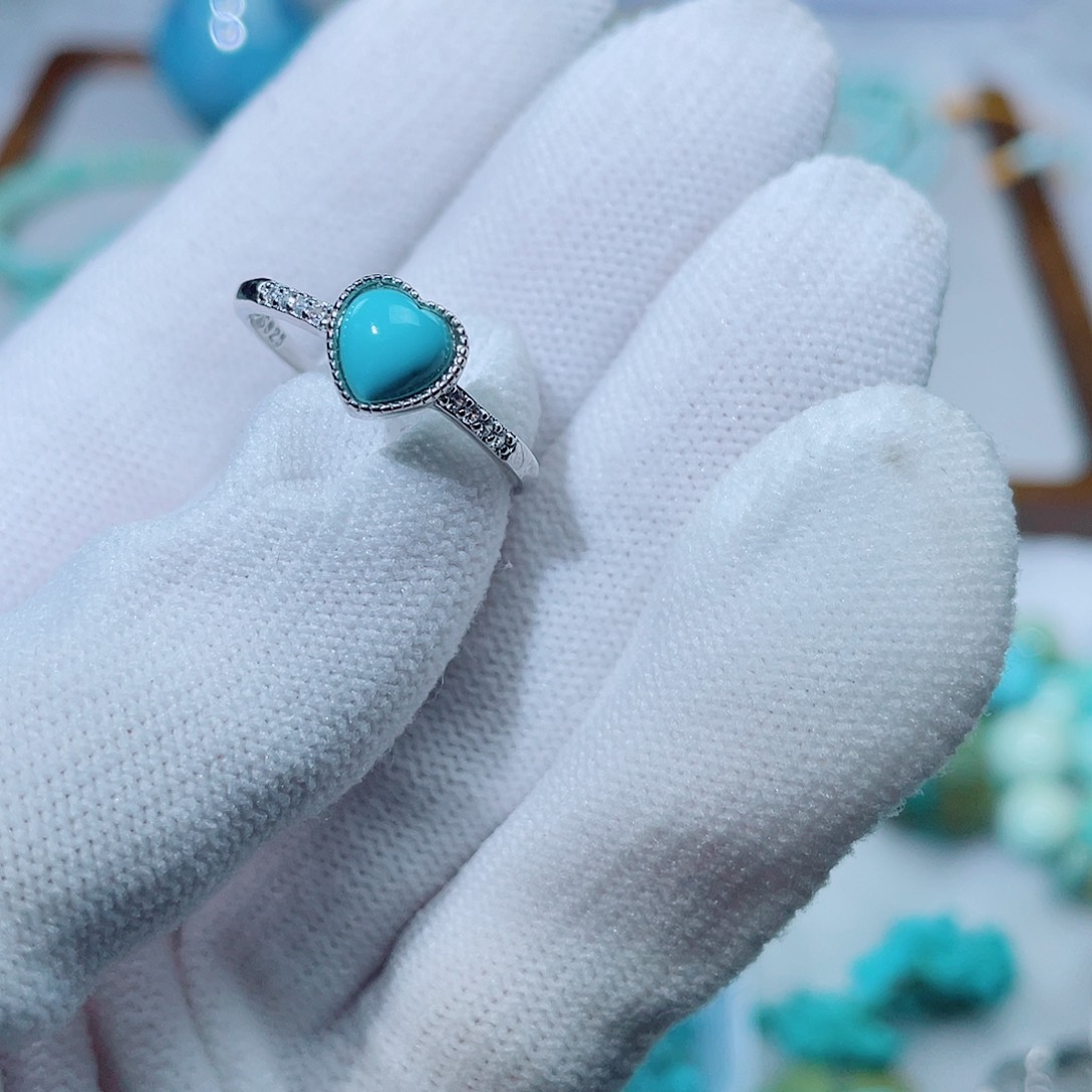 开***1绿松石银S925镶嵌珠宝奇石