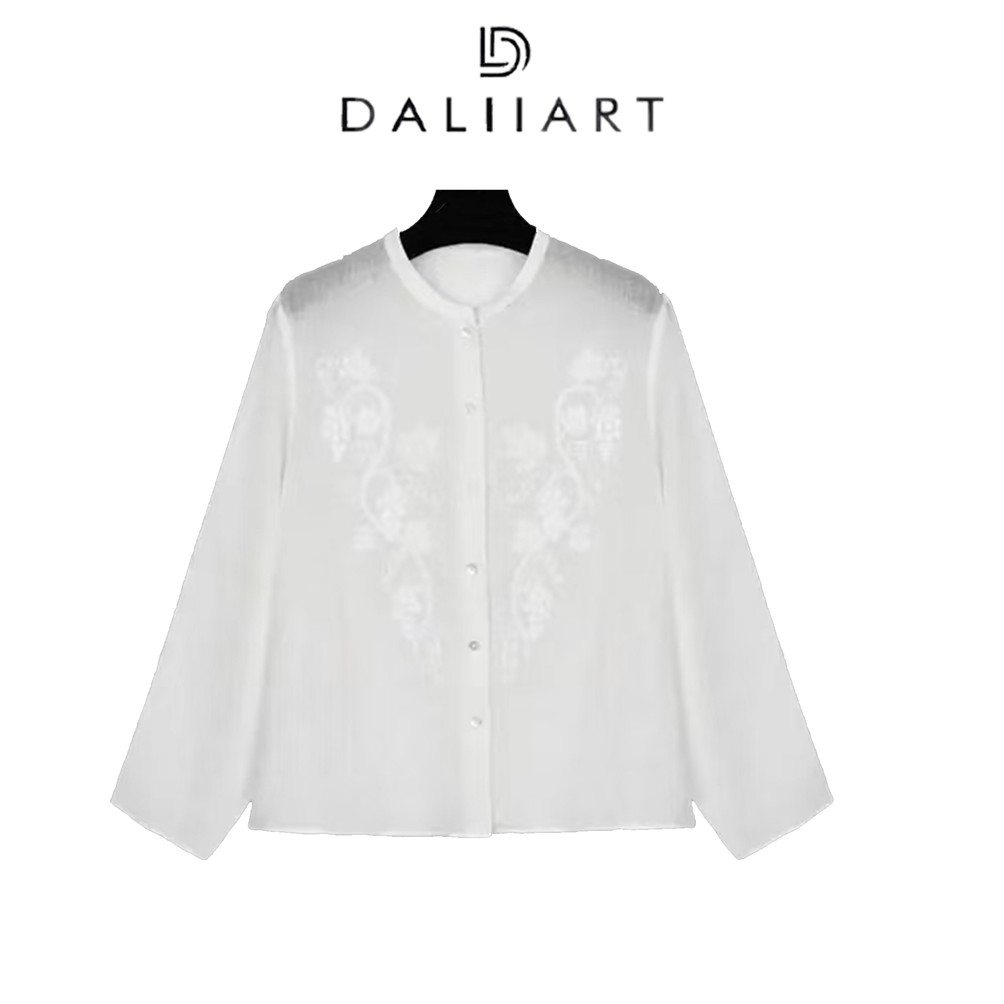 DALIART 葡萄庄园 100支苎麻日本进口水溶6万针刺绣衬衫DLTX1629