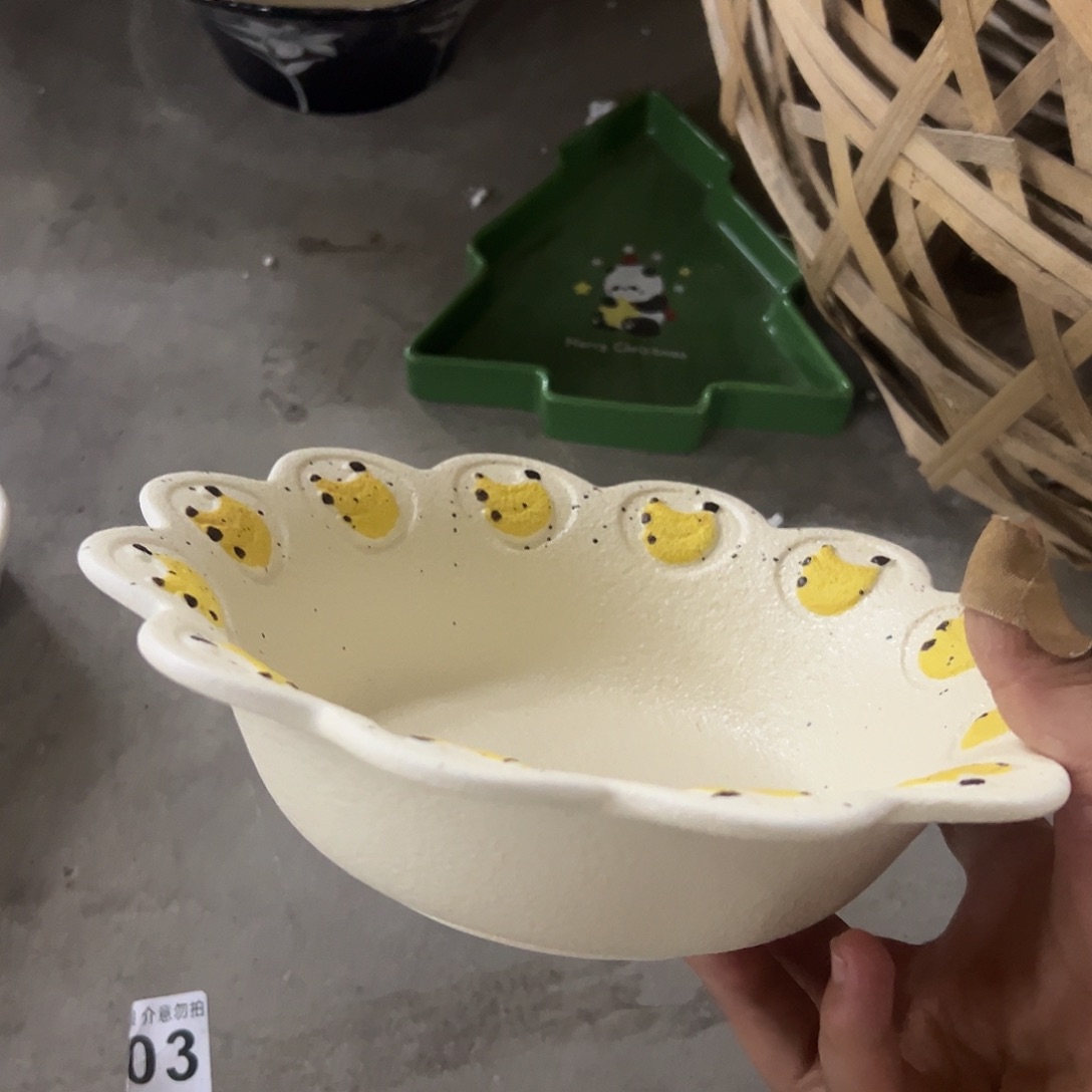 搪瓷正品香蕉面碗一个